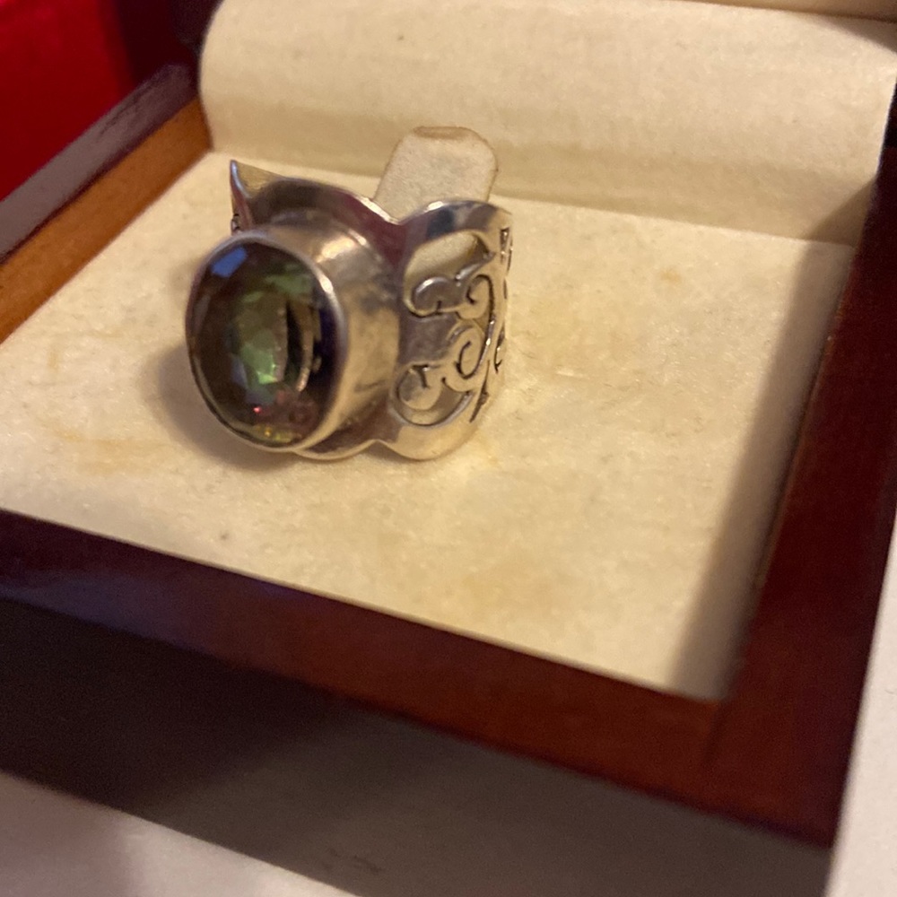Sterling silver 975 right ring with aquamarine gemstone